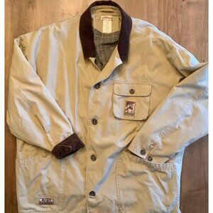 Mickey Mouse Disney Beige Jacket Embroidered Design Corduroy Collar XXL